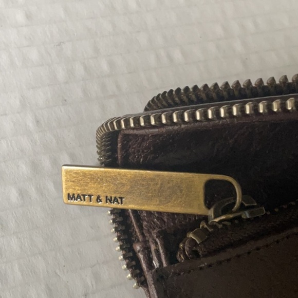 Matt & Nat Brown Wallet with Chevron Zipper Design - Picture 3 of 5